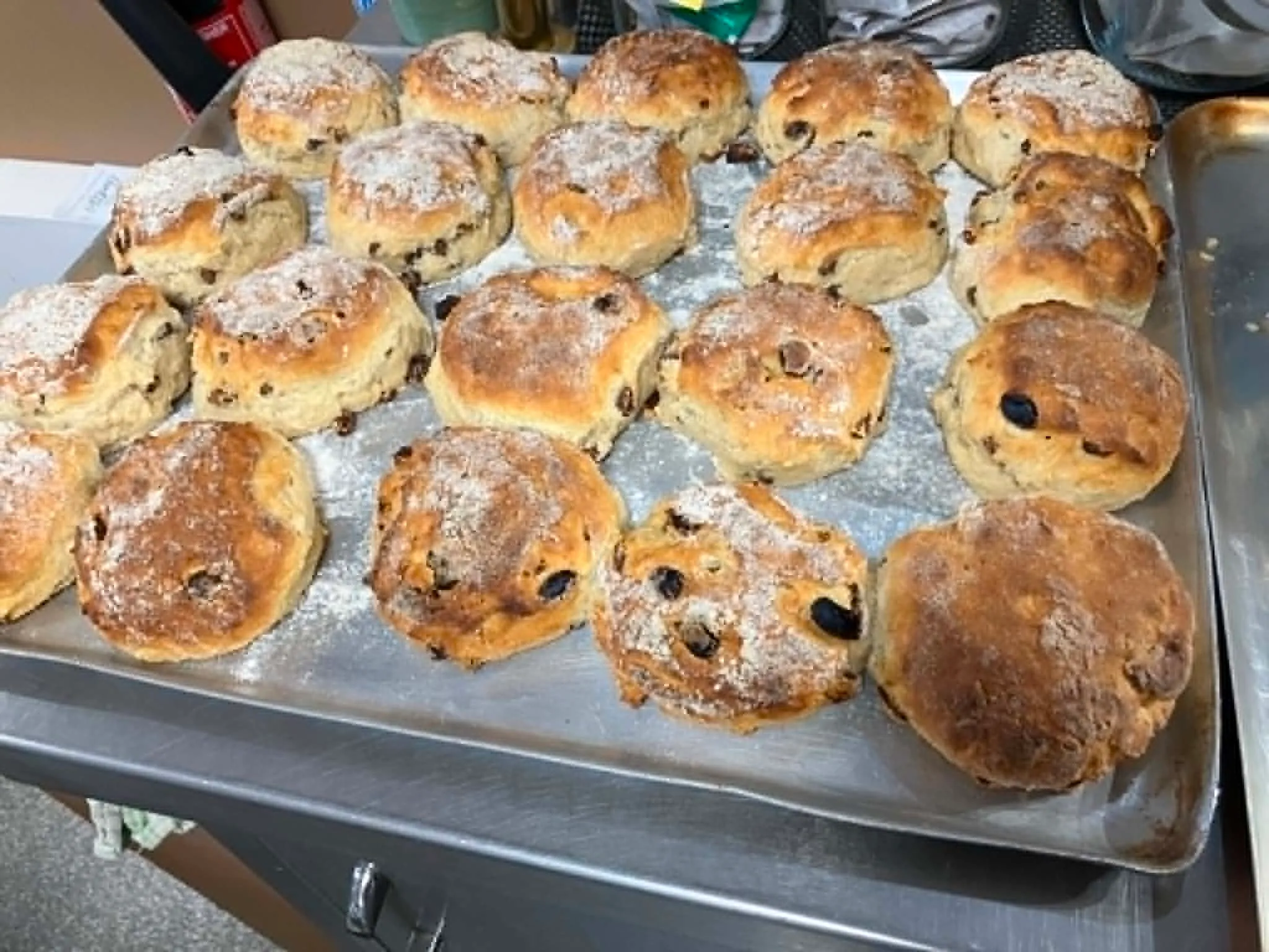 The highly praised homemade scones at Copperwheats Coffee House